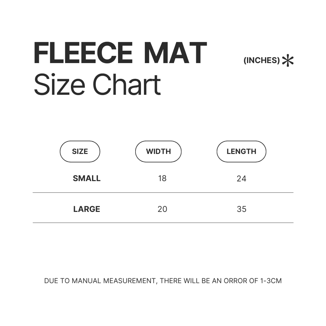 Fleece Mat Size Chart - The Summer Hikaru Died Store
